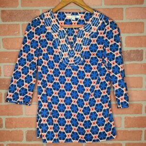Boden women’s tunic top size 2 Geometric print lightweight